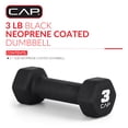 thumbnail image 2 of CAP, 3lb Neoprene Dumbbell, Black, Single, 2 of 8