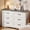 White & Gray Top, variant on Lofka Two-Tone Dresser for Bedroom - 6 Drawer White Cabinet & Brown Wood Top, Modern Farmhouse Storage Chest, Sturdy Bedroom Dresser with Metal Handles & Anti-Tip Design