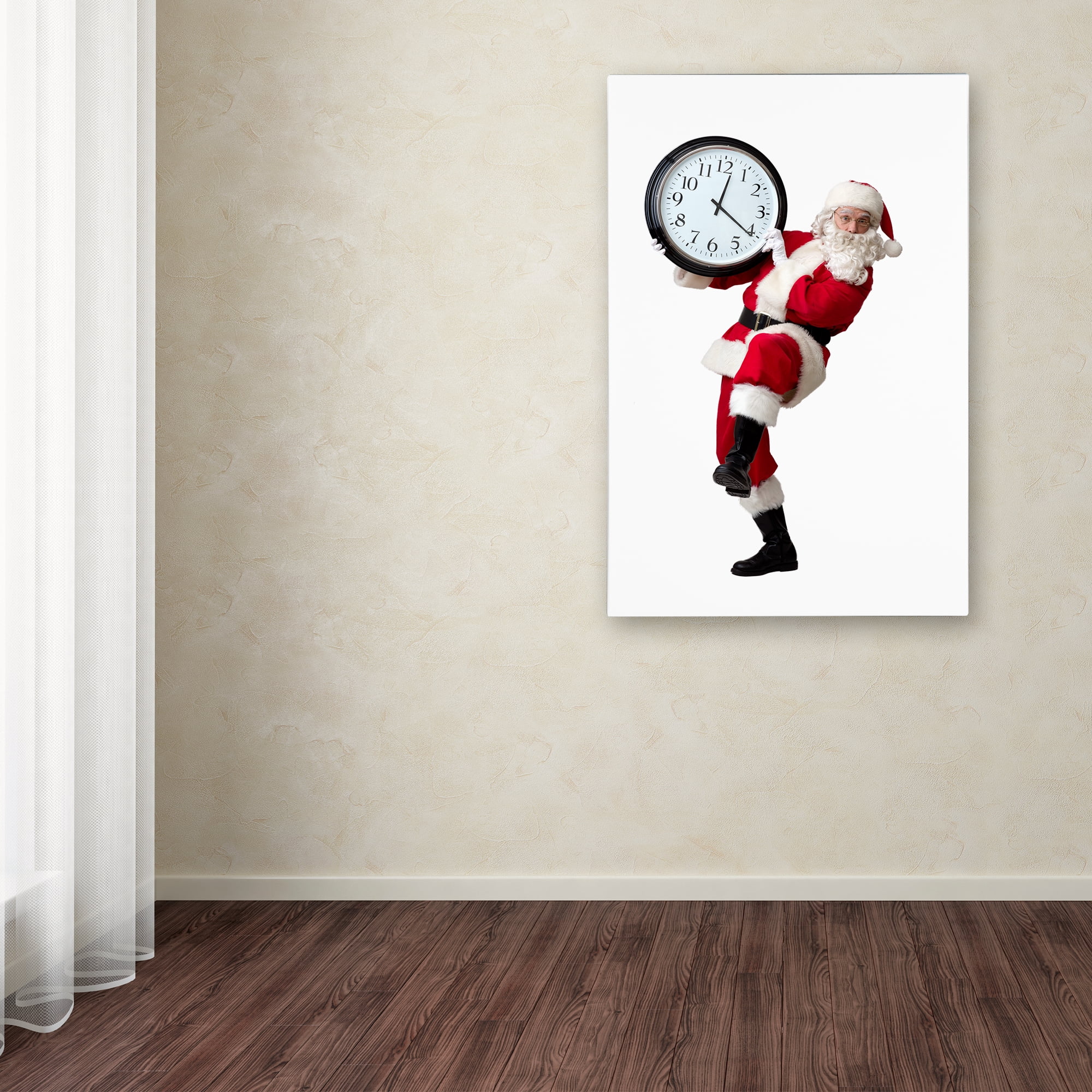 Trademark Fine Art 'Santa-clock2-13020' Canvas Art by Ed Wheeler