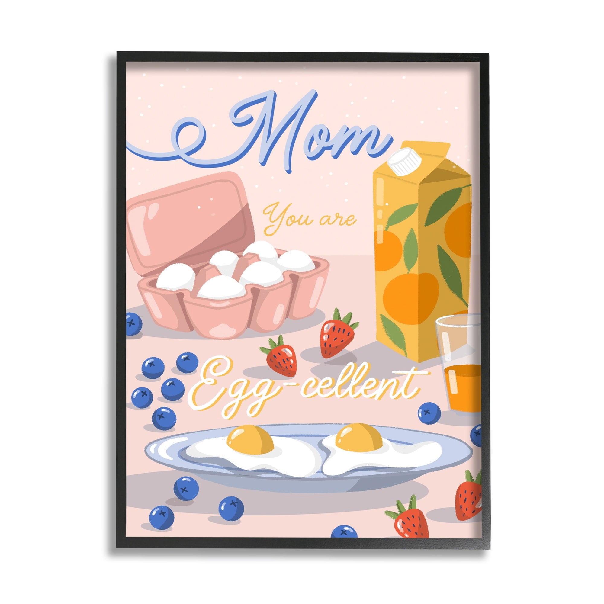 Stupell Industries Mom You Are Egg-cellent Phrase Holiday Painting Gray Framed Art Print Wall Art