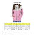 thumbnail image 4 of Women's Drawstring Zip-Up Sweatshirt, Long Sleeve Stand Collar Jacket Outwear with Pocket, Pink and White, Size XXL, 4 of 4