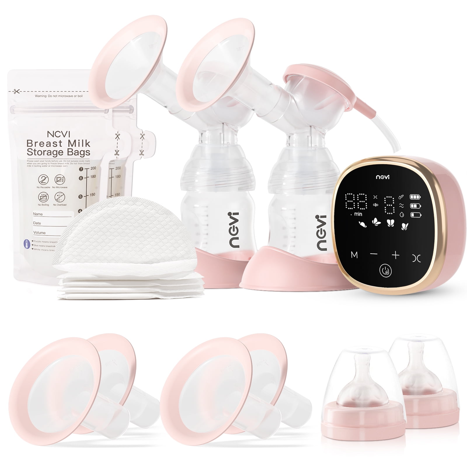 NCVI Double Electric Breast Pumps, Portable Dual Breastfeeding Milk