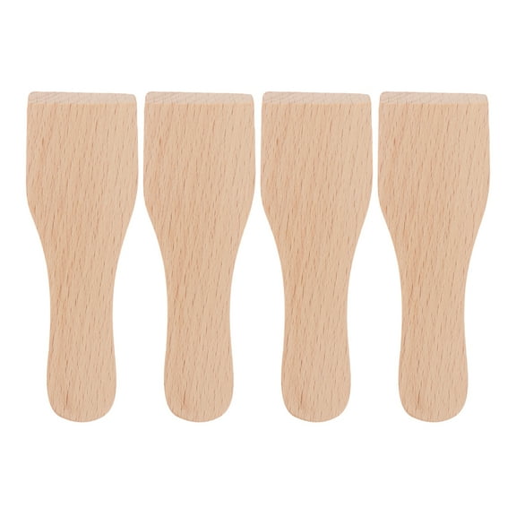 4pcs Small Wooden Spatula Cake Cream Scraper Multi-Purpose Wood Scraper Wood Pizza Spatula Versatile Wooden Small Spatula Set
