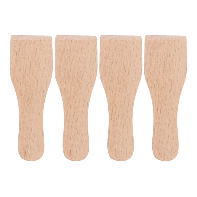 4 espátulas de madera para crema de hornear, espátula pequeña para hornear pasteles, espátula esencial de madera para cocinar, espátula para pizza