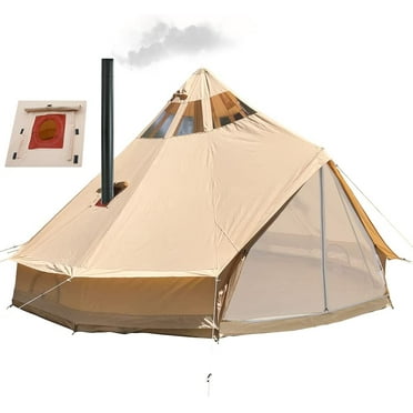 Unistrengh 4 Season 5M Stargazer Bell Tent PVC Skylight Glamping Party Yurts with Stove Hole Waterproof