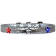 thumbnail image 6 of Red, White and Blue Star Widget Croc Dog Collar White Size 10, 6 of 10