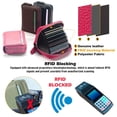 thumbnail image 5 of LKZQHMC 3 Pcs Genuine Leather RFID Blocking Card Holder Wallet - 20 Card Slots Compact Zipper Case for Men & Women,Black, 5 of 8