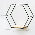 thumbnail image 3 of ziyahi Set of 3 Modern Hexagon Iron Wall Shelf bedroom living room office Display Floating Shelf Black, 3 of 9