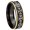 Black And Gold Step Edge, variant on Medieval Cross Concave Black Tungsten Men Ring 10MM