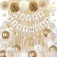 thumbnail image 2 of Decoraciones de fiesta Ouddy Gold White para cumpleaños para mujeres y niñas, 2 of 7