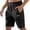 Black, variant on Corduroy Shorts for Men Summer Casual Breathable Elastic Waist Straight Leg Relaxed Fit Shorts with Pockets