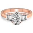 thumbnail image 4 of 4 Carat IGI Certified Oval Shape Lab Grown Diamond Engagement Ring | 14K Rose Gold |Dianna Three Stone Side Trapezium Diamond Ring | FG-VS1-VS2 Quality Friendly Diamonds, 4 of 6