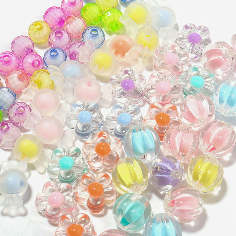 Clear Frosted Acrylic Candy Beads, bead in bead Loose Beads DIY