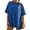 Blue, variant on YHAJDS Women's Basic T-Shirts Short Sleeve Solid Color Round Neck Loose Fit Tee