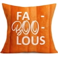 thumbnail image 5 of 4 Pack Halloween Boo Theme Throw Pillow Covers Cotton Linen Halloween Quote Saying Funny Word Quote Pillow Cover Square Orange Background Burlap Throw Pillowcase for Couch (Boo 4Pack), 5 of 6