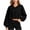 Black*Cute Sweatshirt, variant on Womens V Neck Cropped Sweatshirt Y2k Lantern Long Sleeve Drop Shoulder Pullovers College Teen Preppy Tops L