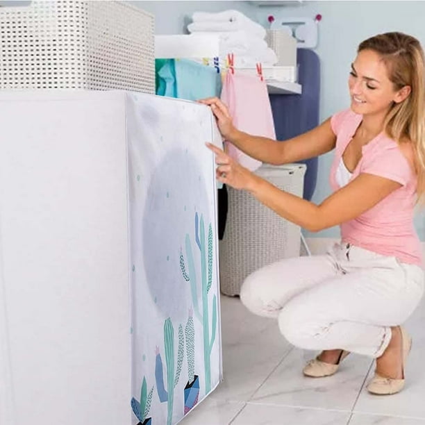 Housse de sèche-linge, Housse imperméable pour machine à laver, Housse de lave-linge  anti-poussière PEVA adaptée aux lave-linge et sèche-linge à tambour de 6-8  kg (60 * 56 * 83 cm, cactus) 