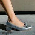 thumbnail image 3 of BELOVELY【CONNECTION-1】Women's Pumps,Low Chunky Block Heels,Square Toe Patent Women Dress Shoes for Party Office Footwear Walking Shoes Rubber Girl Fashion Leather ClassyHeels High Heel Elegant Stylish, 3 of 9