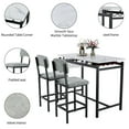 thumbnail image 4 of 3 Piece Dining Table Set,Kitchen Table Set 2,Bar Dining Table Set with 2 Upholstered Chairs for Small Spaces, Apartment,Pub,Gray, 4 of 7
