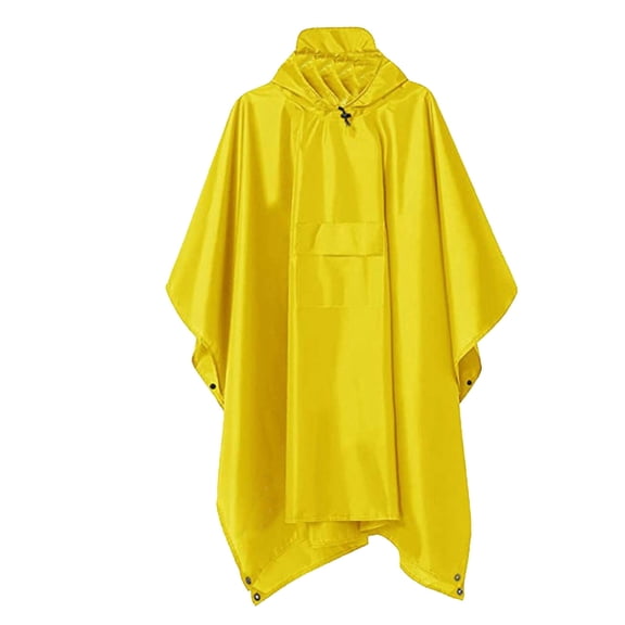 TELOLY 2026 New Rain Poncho 100% Waterproof Pu Coated Rain Ponchos for Adults Waterproof Big Pockets Ponchos Adult Yellow for Outdoor Activities Commuting Traveling Keeping Dry in Heavy Rain Walking.