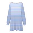 thumbnail image 4 of Qiopertar Vente de Liquidation Robe Mi-Mollet à Manches Courtes Col Rond Imprimé Mode pour Femmes Offres de la Semaine Moins de 5$, 4 of 5