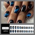thumbnail image 2 of 24Pcs Short Square Fake Nail Press On Nail Artificial Nail False Nail Glues On Nail Gradient French Nail Tips Gifts, 2 of 4