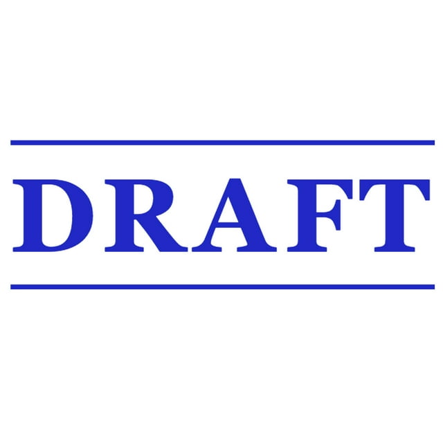 Printtoo Draft Self Inking Rubber Stamp Pre-Inked Office Stamp- Home Office Business Stationery, 47 x 20 mm Blue
