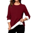thumbnail image 5 of Antinious Women Plus Size Sweatshirt Fall Winter Pullover Warm Trendy Long Sleeve Crewneck Maxi Cut Fleece Lined Solid, 5 of 5