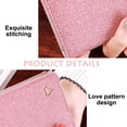 thumbnail image 3 of Women Glitter Sequins Purse Short Trifold Wallet Bling Card Holder Clutch,pink，G129438, 3 of 5