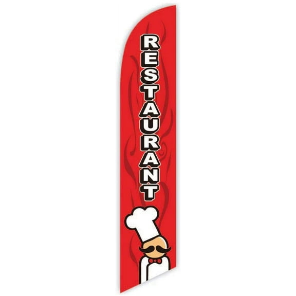 Cobb Promo Restaurant Red Advertising Feather Flag 12ft - Replacement Flag Only Without Poleset