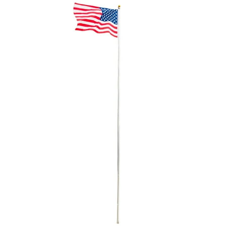 DECMAY 25ft Solemn Outdoor Decoration Sectional Halyard Pole US America Flag Flagpole Kit