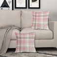 thumbnail image 3 of Easter Plaid Pillow Covers 18x18 Set of 2 Pink Green Buffalo Checkered Print Spring Holiday Tartan Decorative Pillowcases Seasonal Outdoor Farmhouse Throw Cushion Case Decor for Couch Sofa Bed, 3 of 6