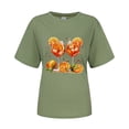 thumbnail image 3 of Fgnfyis T-Shirt à Manches Courtes Imprimé Col Rond Mode Décontractée pour Femmes Vert Armée TG, 3 of 3
