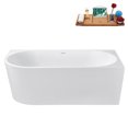 thumbnail image 2 of 67" Streamline G-71-286-PBR Soaking Glossy White Freestanding Tub and Tray With Internal Drain in Polished Brass, 2 of 20
