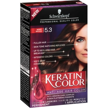 Schwarzkopf Keratin Color Anti-Age Hair Color, Berry Brown [5.3] 1 ea (Pack of 2)
