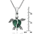 thumbnail image 2 of Love Life Sea Turtle Heart Malachite .925 Sterling Silver Necklace, 2 of 6