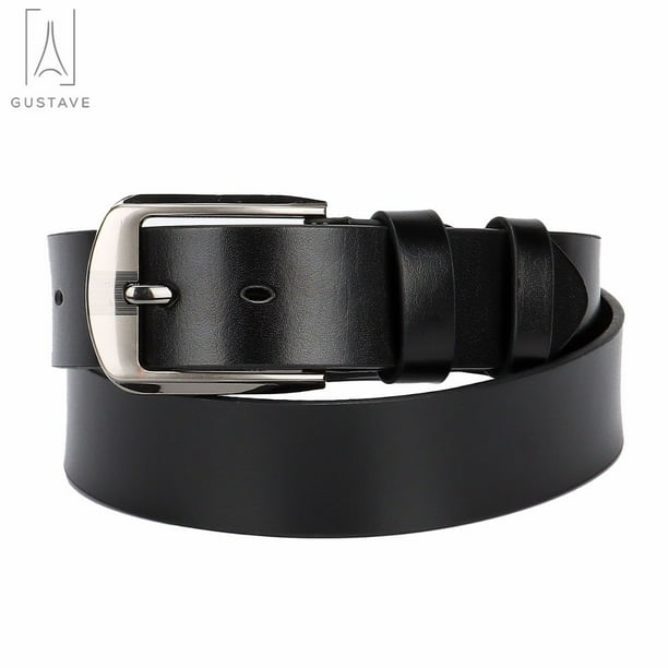 streetwear dress belt clean buckle matte black hardware 30mm 35mm Gustave Men's 35mm Casual Leather Belt - Mens Belt For Suits, Jeans,  Uniform
