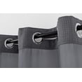 thumbnail image 2 of WPM No Hooks Required Grey Shower Curtain with Snap-in Liner Waffle Weave Design, Hotel Grade Style Waterproof & Washable, Mesh top Window Easy Snaphook Gray Bathroom Size 72 inch wide x 86 inch long, 2 of 5