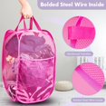 thumbnail image 3 of Miaocao Pop Up Laundry Hamper, 70L Collapsible Mesh Laundry Basket with Side Pocket, Foldable Dirty Clothes Hamper with Sturdy Reinforced Handles for Home Dorm Bedroom Travel Bathroom Storage, Black, 3 of 7