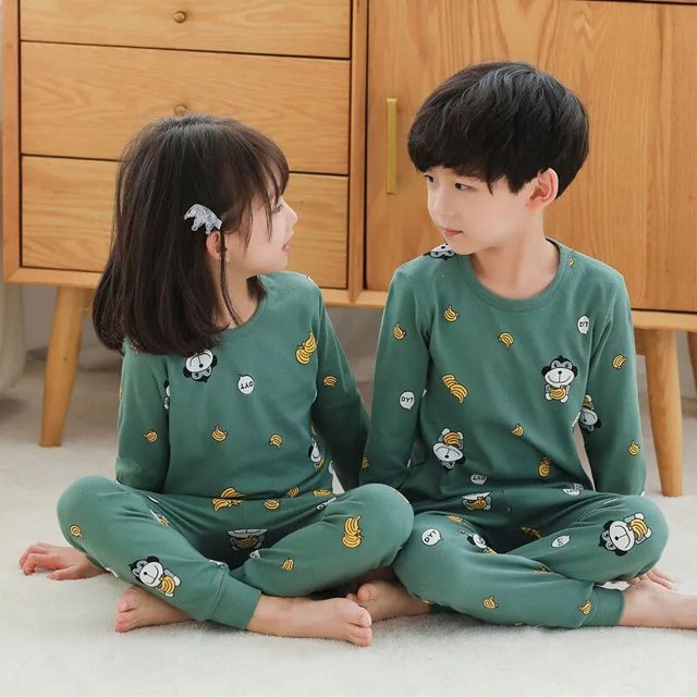 Conjunto de pijamas de Navidad para niños, ropa de dormir para niños, pijamas para el hogar, ropa de dibujos animados para niñas, traje de pijamas para niños, ropa de dormir de algodón de 2-14T