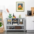 thumbnail image 4 of HOMCOM Modern Sideboard Buffet Storage Cabinet Console Table with Glass Doors, Multiple Storage Options Kitchen Dining Room Furniture, Grey, 4 of 10