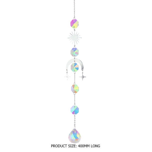 Wind Chime Crystal Catcher Adornos colgantes Prismas Colgante para el hogar (Luna 3) Likrtyny Libre de BPA