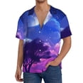 thumbnail image 1 of Fotbe Dreamy Colorful Starry Sky Camisa Estampada de Manga Corta para Hombre, Casual de Verano, Estilo Playero, Sin Arrugas-Large, 1 of 5