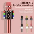 thumbnail image 3 of Amdohai Wireless Microphone for Singing Recording with Colorful LED Lights Handheld, 3 of 7