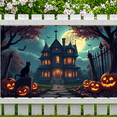 thumbnail image 2 of Halloween Theme Haunted House Design Spooky Black Cat Jack O Lantern Banner for Halloween Party Decoration Outdoor Indoor, 2 of 9