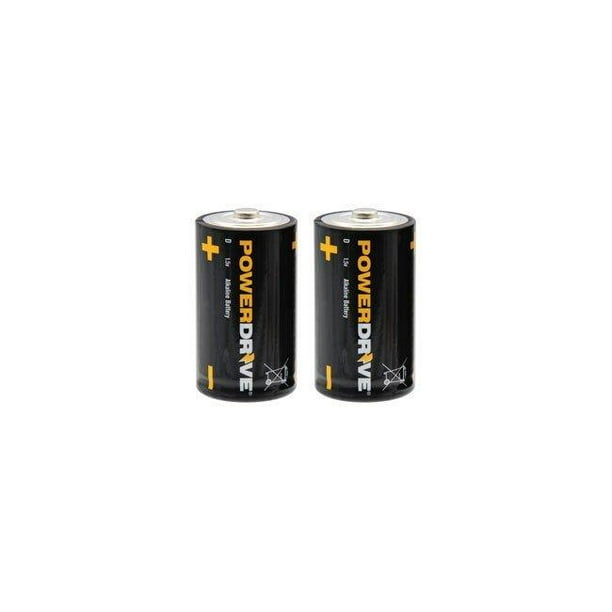 PowerDrive LR20 D Alkaline Batteries - 2 Per Pack - Pack of 12 