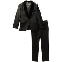 Isaac Mizrahi Boy's 3 Piece Velvet Shawl Collar Formal Tuxedo Suit Set