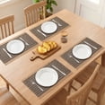 thumbnail image 3 of Unique Bargains 6pcs Woven Placemats with Tassels Black 17.7"x11.8", 3 of 6