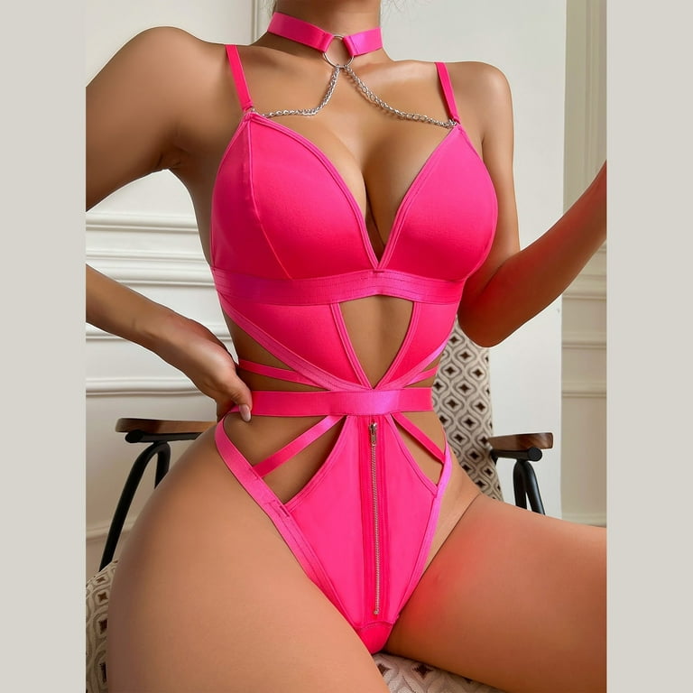 Bebe Tag Free Pushup Lace Bodysuit in Pink