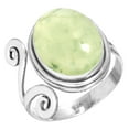 thumbnail image 1 of 925 Sterling Silver Ring For Women - Girls Green Natural Prehnite Gemstone Silver Ring Size 8 Simple Silver Ring Size 8 Easter Gift For Women 925 Silver Gemstone Jewelry, 1 of 6